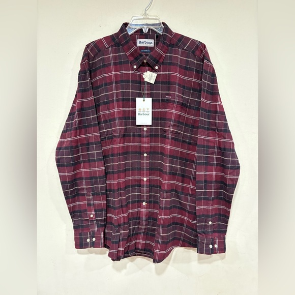 NWT Barbour Kyeloch Tailored Fit Red Wintered Tartan british style Shirt US XL - Picture 1 of 8